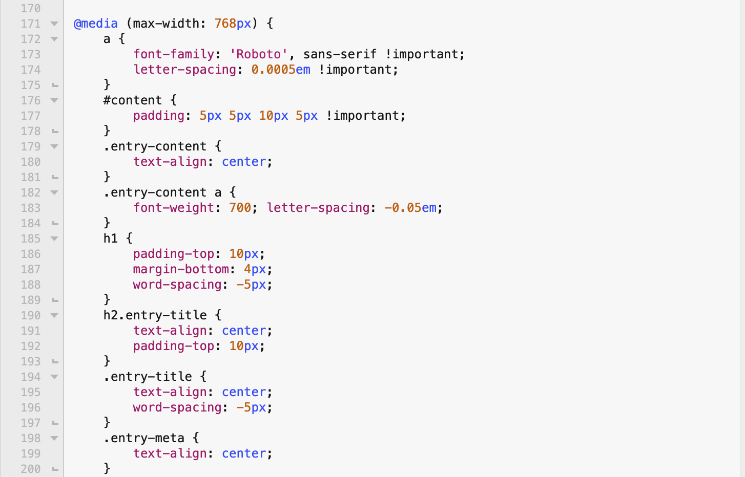 Word Spacing for h1 on Mobile